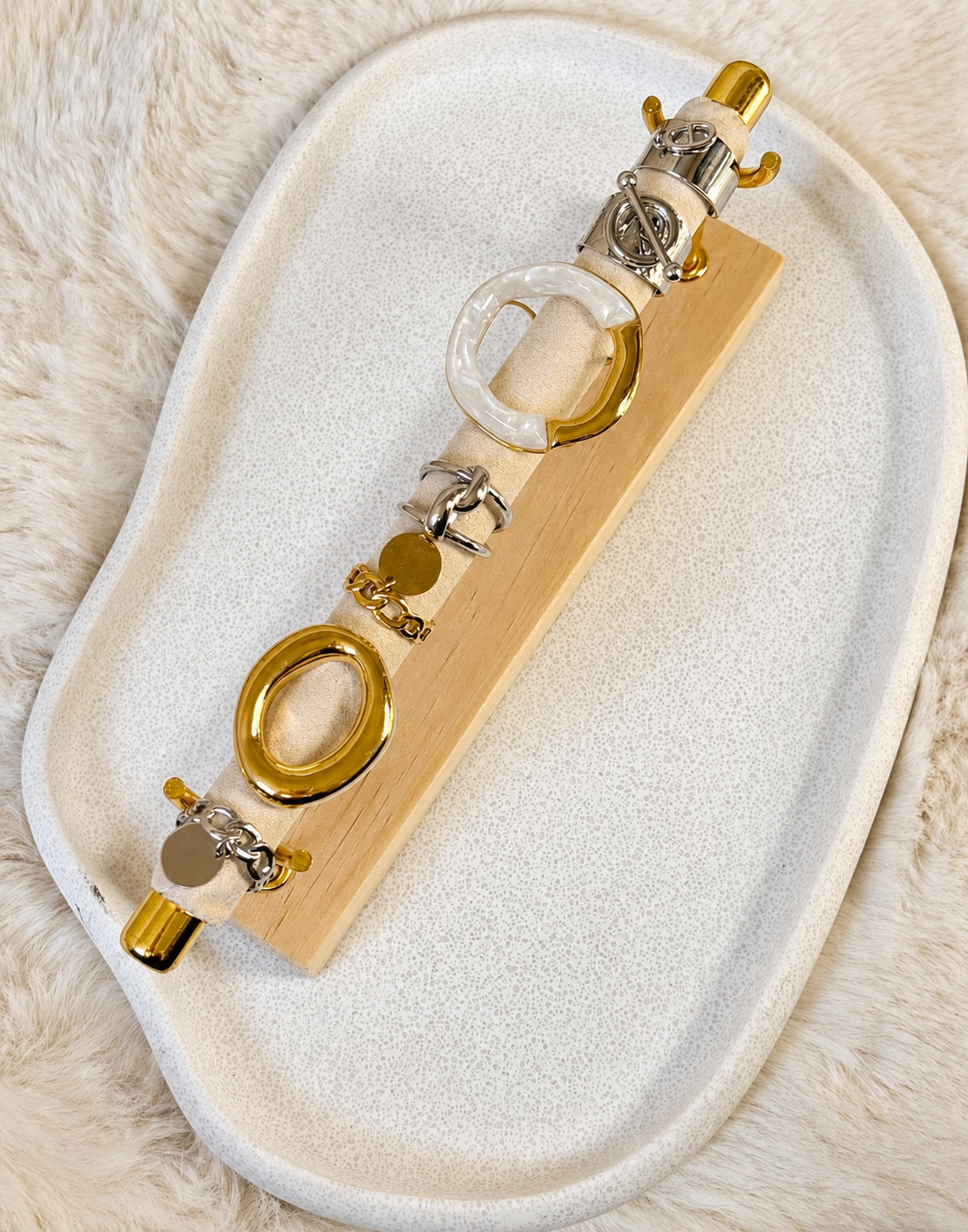 Grande bague ajustable dorée en acier inoxydable 2JOLY